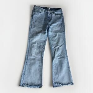 Kensie Jeans The Savannah Flare Jeans Women’s 10/30 Light Wash Raw Hem